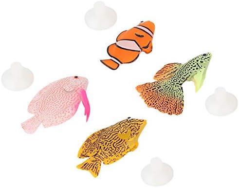 Ueohitsct 4 бр. аквариум за аквариумни риби, светещ силиконов изкуствена фалшива риба, озеленяване орнамент, декорация Ac